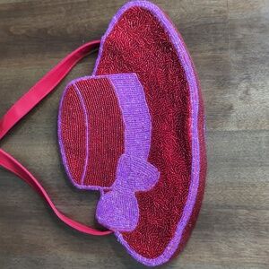 Red hat beaded purse